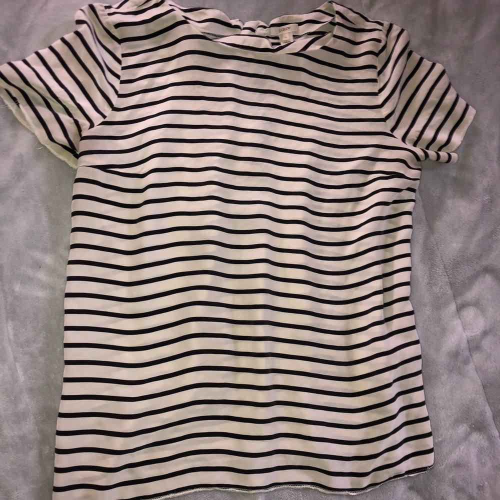 Black and white striped silk shirt